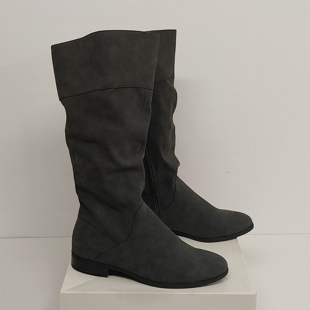Style & Co Kelimaep Gray Mid Calf Boots Women's Size 8 Side Zip Block Heel China